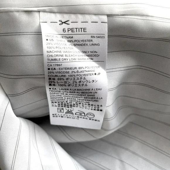 BANANA REPUBLIC | Classic Charcoal Gray Tailored Twill Suit Blazer Size 6P - Picture 9 of 9